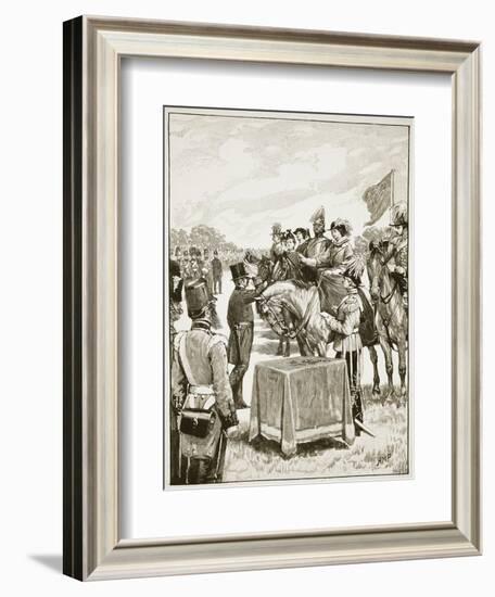 Queen Victoria at the First Presentation Fo the Victoria Cross-English School-Framed Giclee Print