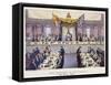 Queen Victoria at the Guildhall Banquet, London, 1837-W Lake-Framed Stretched Canvas