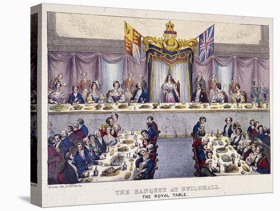 Queen Victoria at the Guildhall Banquet, London, 1837-W Lake-Stretched Canvas