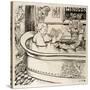 Queen Victoria Cartoon: in Her Bath with John Brown in Attendance-Georges Tiret-Bognet-Stretched Canvas