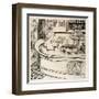 Queen Victoria Cartoon: in Her Bath with John Brown in Attendance-Georges Tiret-Bognet-Framed Art Print