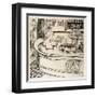 Queen Victoria Cartoon: in Her Bath with John Brown in Attendance-Georges Tiret-Bognet-Framed Art Print