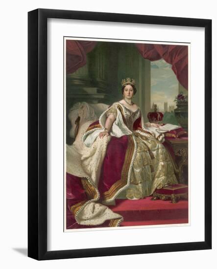 Queen Victoria Circa 1845-Franz Xaver Winterhalter-Framed Photographic Print