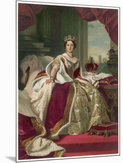 Queen Victoria Circa 1845-Franz Xaver Winterhalter-Mounted Photographic Print