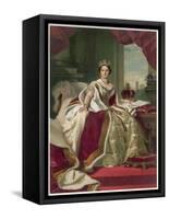 Queen Victoria Circa 1845-Franz Xaver Winterhalter-Framed Stretched Canvas