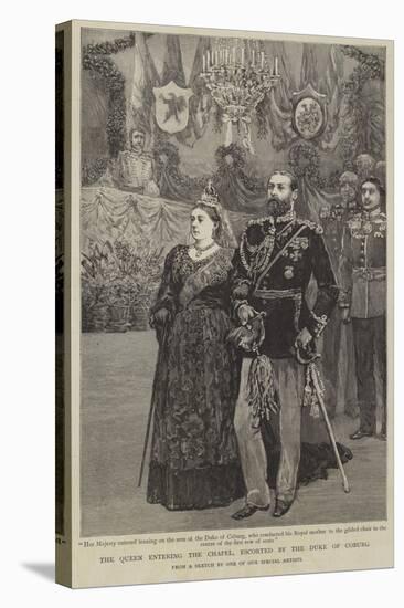 Queen Victoria Entering the Chapel, Escorted by the Duke of Coburg-null-Stretched Canvas