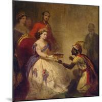 Queen Victoria Giving the Bible to an African Chief, 1861-Thomas Jones Barker-Mounted Giclee Print