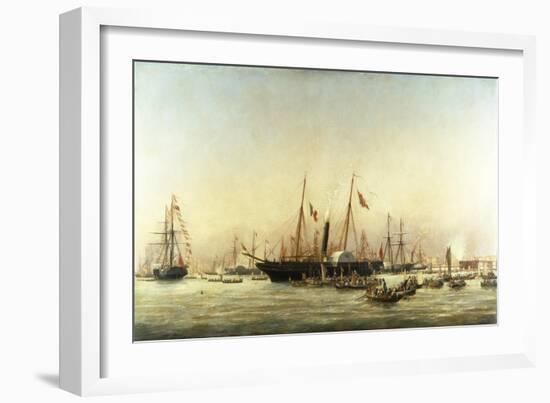 Queen Victoria Landing at Brighton, C.1843-Richard Henry Nibbs-Framed Giclee Print