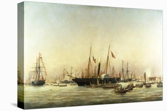 Queen Victoria Landing at Brighton, C.1843-Richard Henry Nibbs-Stretched Canvas