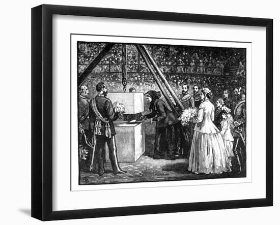 Queen Victoria Laying the Foundation Stone of the Royal Albert Hall, London, 1860S-null-Framed Giclee Print