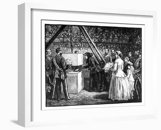 Queen Victoria Laying the Foundation Stone of the Royal Albert Hall, London, 1860S-null-Framed Giclee Print