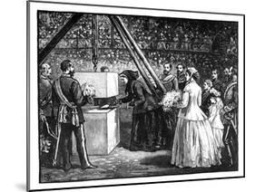 Queen Victoria Laying the Foundation Stone of the Royal Albert Hall, London, 1860S-null-Mounted Giclee Print