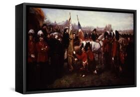 Queen Victoria of England, 1819-1901, Presenting Colours to 79th Cameron Highlanders-null-Framed Stretched Canvas