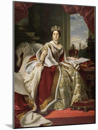 Queen Victoria of England in Her Coronation Robes-Franz Xaver Winterhalter-Mounted Giclee Print