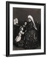 Queen Victoria of England with Her Young Granddaughters-null-Framed Photographic Print