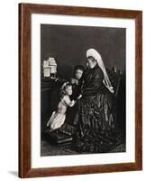 Queen Victoria of England with Her Young Granddaughters-null-Framed Photographic Print