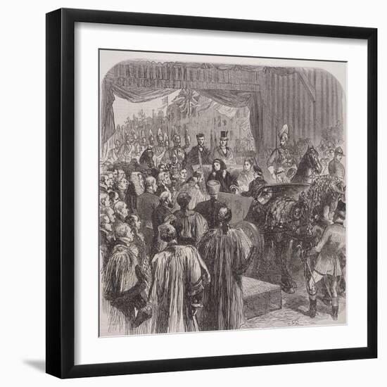 Queen Victoria Opening Blackfriars Bridge, London, 1869-null-Framed Giclee Print