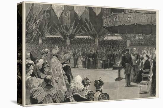 Queen Victoria opening the Imperial Institute, May 1893-English School-Stretched Canvas