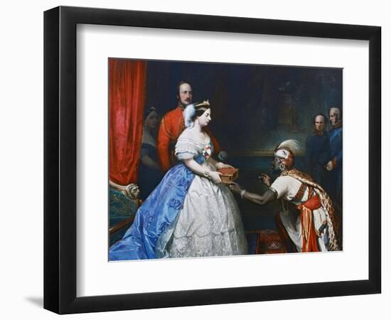 Queen Victoria Presenting a Bible in the Audience Chamber at Windsor, C1861-Thomas Jones Barker-Framed Giclee Print