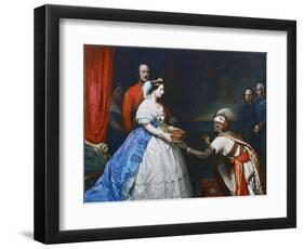 Queen Victoria Presenting a Bible in the Audience Chamber at Windsor, C1861-Thomas Jones Barker-Framed Giclee Print