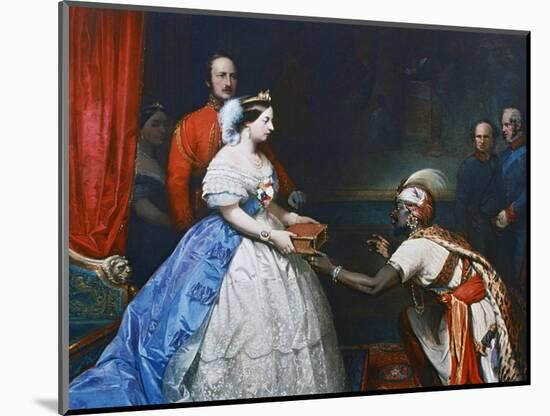 Queen Victoria Presenting a Bible in the Audience Chamber at Windsor, C1861-Thomas Jones Barker-Mounted Giclee Print