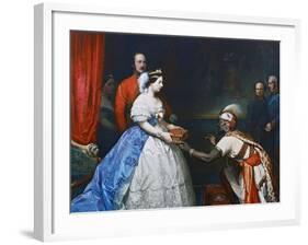 Queen Victoria Presenting a Bible in the Audience Chamber at Windsor, C1861-Thomas Jones Barker-Framed Giclee Print