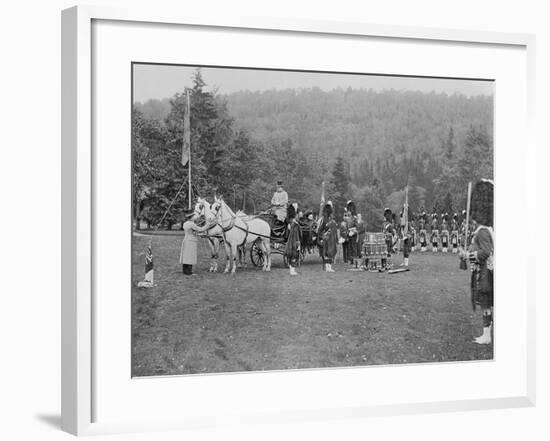 Queen Victoria Presenting Colours to the Cameron Highlanders, 1873 (B/W Photo)-English Photographer-Framed Giclee Print