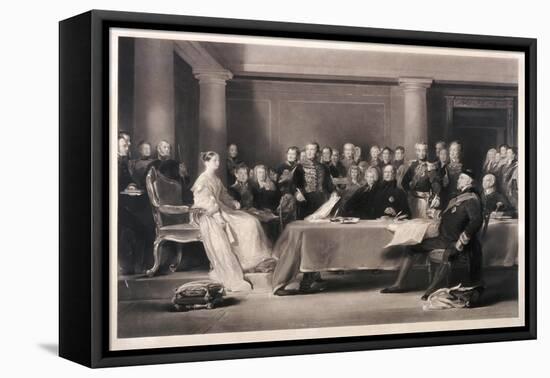 Queen Victoria Presiding at the Council on Her Accession to the Throne, 1846-Charles Fox-Framed Stretched Canvas