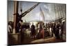 Queen Victoria Recieved the King Louis Philippe I on Board the Royal Yacht, September 1843-François-August Biard-Mounted Giclee Print