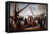 Queen Victoria Recieved the King Louis Philippe I on Board the Royal Yacht, September 1843-François-August Biard-Framed Stretched Canvas