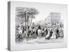 Queen Victoria Riding in a Carriage in Hyde Park, Westminster, London, C1840-null-Stretched Canvas