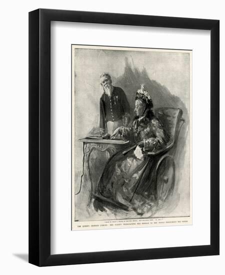 Queen Victoria's Diamond Jubilee Telegraphing Message-null-Framed Art Print