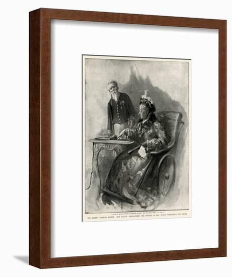 Queen Victoria's Diamond Jubilee Telegraphing Message-null-Framed Art Print