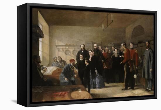 Queen Victoria's First Visit to Her Wounded Soldiers-Jerry Barrett-Framed Stretched Canvas