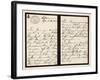 Queen Victoria's Handwriting in a Letter to Wellington-null-Framed Art Print