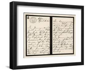 Queen Victoria's Handwriting in a Letter to Wellington-null-Framed Art Print