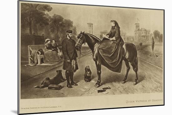 Queen Victoria Sitting on a Horse at Osborne-Edwin Henry Landseer-Mounted Giclee Print