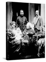 Queen Victoria, Tsar Nicholas II, His Wife and Daughter and Albert, Prince of Wales, Balmoral, 1896-null-Stretched Canvas