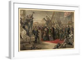 Queen Victoria Visiting HMS Resolute, 16th December, 1856, Published 1859-William 'Crimea' Simpson-Framed Giclee Print