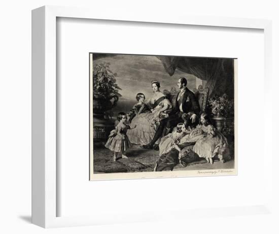 Queen Victoria with Albert and Five Children-null-Framed Photographic Print