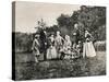 Queen Victoria with Husband Prince Albert and Children Outdoors-null-Stretched Canvas