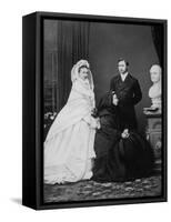 Queen Victoria with the Prince and Princess of Wales on the Day of their Marriage, 1863-null-Framed Stretched Canvas