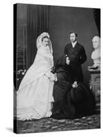 Queen Victoria with the Prince and Princess of Wales on the Day of their Marriage, 1863-null-Stretched Canvas