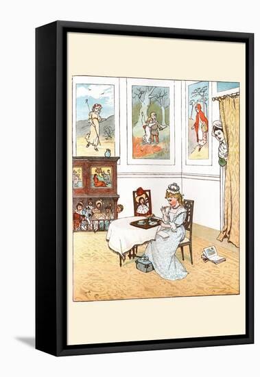 Queen Was in the Parlor Eating Bread and Honey-Randolph Caldecott-Framed Stretched Canvas