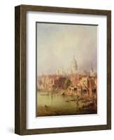 Queenhithe - St. Paul's in the Distance, 1860-F. Lloyds-Framed Giclee Print