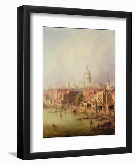 Queenhithe - St. Paul's in the Distance, 1860-F. Lloyds-Framed Giclee Print