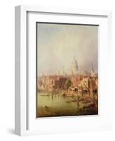 Queenhithe - St. Paul's in the Distance, 1860-F. Lloyds-Framed Giclee Print