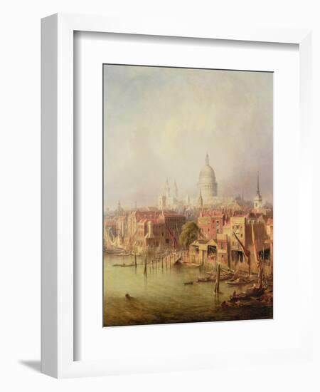 Queenhithe - St. Paul's in the Distance, 1860-F. Lloyds-Framed Giclee Print