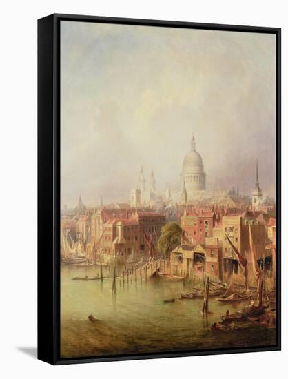 Queenhithe - St. Paul's in the Distance, 1860-F. Lloyds-Framed Stretched Canvas