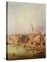Queenhithe - St. Paul's in the Distance, 1860-F. Lloyds-Stretched Canvas